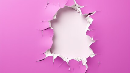  a hole in a pink wall with a hole in the middle.  generative ai - obrazy, fototapety, plakaty