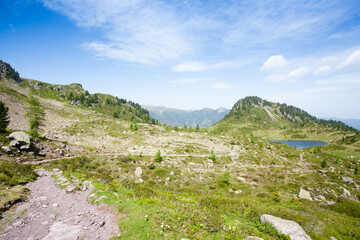 Fototapeta na wymiar Lagorai mountain range landscape, italian Alps