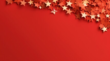  a red background with white stars and a white star in the middle.  generative ai