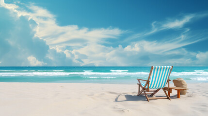 Beach-themed Background for Refreshing Presentations and Coastal Getaway Slideshows. - obrazy, fototapety, plakaty
