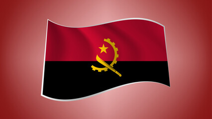 National Flag of Angola - Waving National Flag of Angola - Angolan Flag Illustration