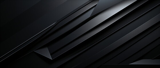 Obraz premium Abstract futuristic dark black background with lines design. Realistic 3d wallpaper with luxury flowing lines. Elegant backdrop for poster, website, brochure, banner, app. Generative ai