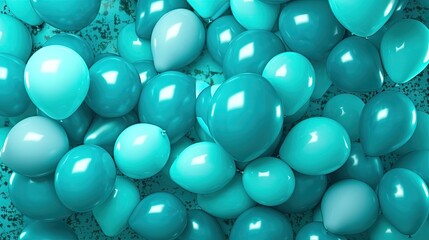  a bunch of blue and white balloons are in a pile.  generative ai