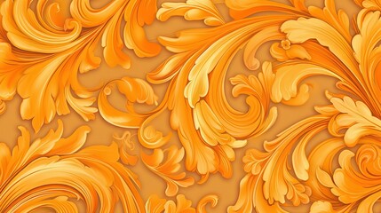 Fototapeta na wymiar an orange and yellow background with a swirly design on it. generative ai