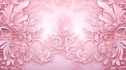  a pink background with a floral design on it's side.  generative ai