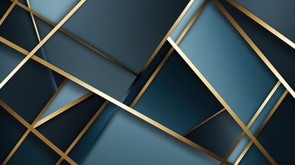  a blue and gold abstract background with lines and rectangles.  generative ai