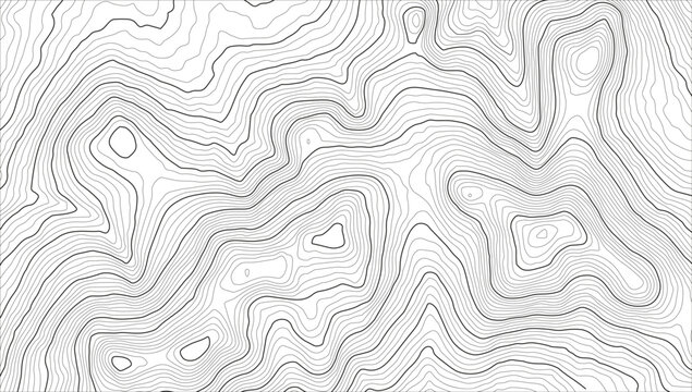 Background of the topographic map. Topo map with elevation. Geographic line mountain relief. Vector stock illustration
