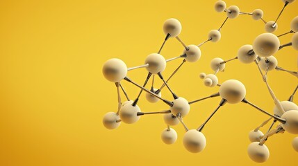  a bunch of white balls on a yellow surface with a yellow background.  generative ai