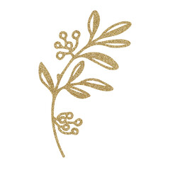 glitter gold boho floral shapes branches