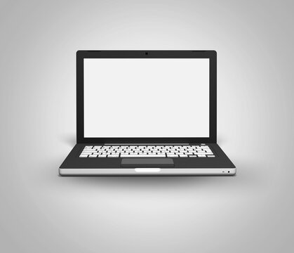mockup modern laptop with blank display