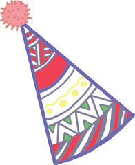 Hand drawn birthday party decoration clip art, vector birthday cones, party supplies, decorative cone, vector doodles, celebration