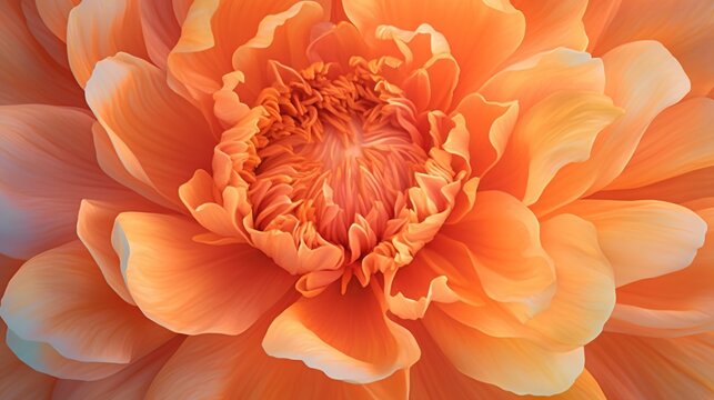  a large orange flower with a blue sky in the background.  generative ai