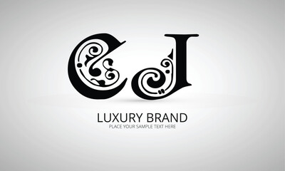 CJ initials monogram letter text alphabet logo design
