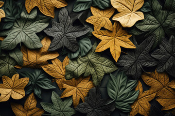 Collection of multicoloured leaves