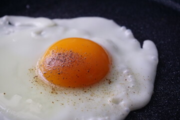 egg on black background