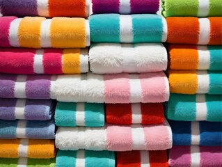 A Pile Of Colorful Blankets