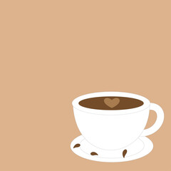 Hot Coffee cup vector illustration. Decorative Design for Cafeteria, Posters, Banners, Cards