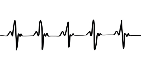 heart rhythm set, Electrocardiogram, ECG - EKG signal, Heart Beat pulse line concept design isolated on white background - obrazy, fototapety, plakaty