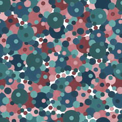 Seamless pattern. Gouache technique. Geometry, multi-colored circles.
