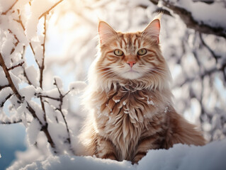 A Photo of a Cat in a Winter Setting