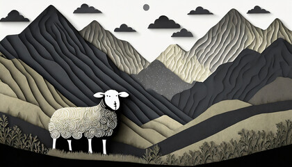 Sheep in the Mountains