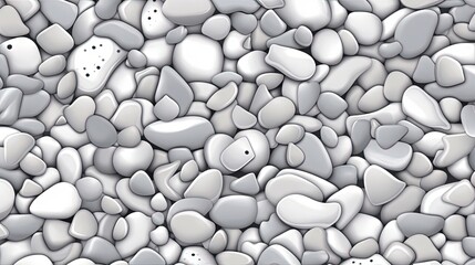  a bunch of rocks that are white and gray with some black dots.  generative ai