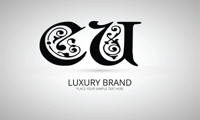 CU initials monogram letter text alphabet logo design
