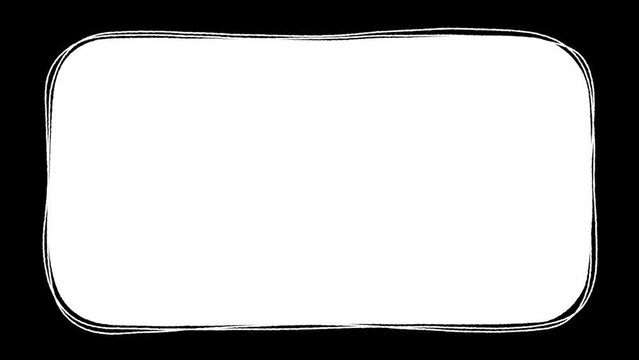 手描き風 白フレームタイトル1_枠線付き(透過)