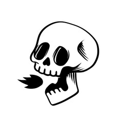 skull with fire tattoo element