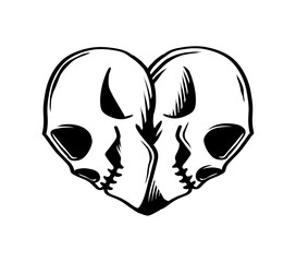 skull heart shaped