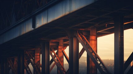 A view of the bridge from above, AI - obrazy, fototapety, plakaty