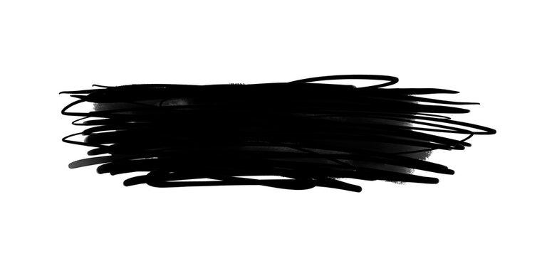 black brush strokes element