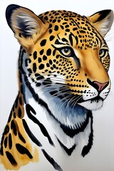 Leopard Head. Illustration. Generative AI