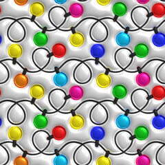 Christmas Light 3D Inflated Puffy Seamless Tileable Pattern.