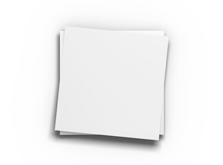 Blank 8.26x8.26 inc square flyer 3d render. Transparent background