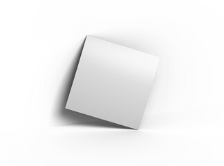 Naklejka premium Blank 8.26x8.26 inc square flyer 3d render. Transparent background