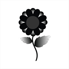 Hand drawn flower silhouettes illustration