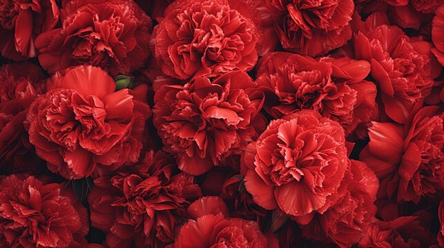  a large group of red flowers are in the middle of the picture.  generative ai