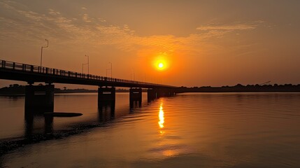 Fototapeta na wymiar Sunrise_at_Adomi_Bridge
