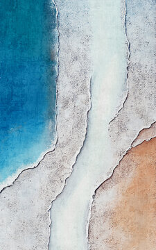 Fototapeta Abstract oil painting sea beach art illustration, modern minimalist painting