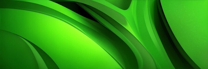 Abstract green background banner. Green curve lines banner. Abstract green waves backdrop.