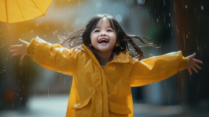 Girl dancing in the rain