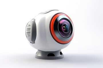 Close up of security camera isolated on white background