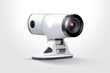 Close up of security camera isolated on white background