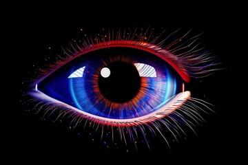 Abstract futuristic digital technology multicolor eye