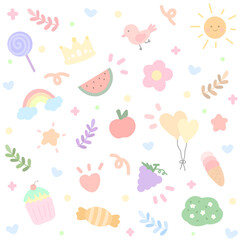 seamless pattern baby cute pastel minimalist 