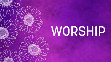Worship Floral Purple Texture Background Text