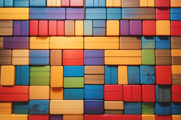 Colorful wooden blocks. Background.