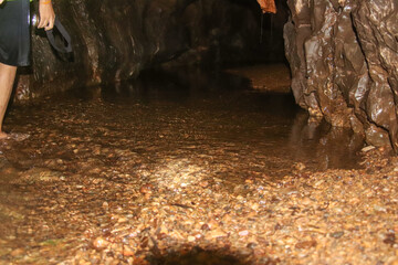Picture of stalagmites and stalactites inside Phung Chang Cave, Phang Nga, Thailand.