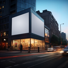 Advertising display in the city. display blank clean screen or signboard mockup for offers.